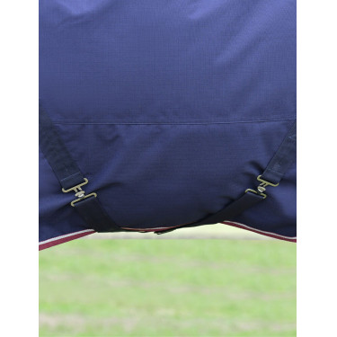ComFiTec Essential Turnout Weatherbeeta deken 50 g met afneembare hals Marine / bordeaux Blauw