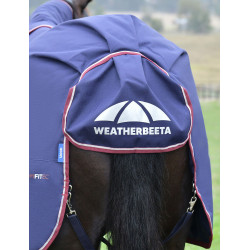 ComFiTec Essential Turnout Weatherbeeta deken 50 g met afneembare hals Marine / bordeaux Blauw