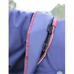 ComFiTec Essential Turnout Weatherbeeta deken 50 g met afneembare hals Marine / bordeaux Blauw