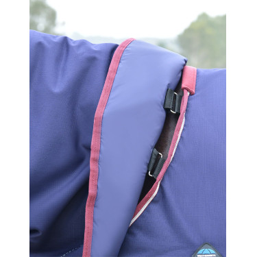 ComFiTec Essential Turnout Weatherbeeta deken 50 g met afneembare hals Marine / bordeaux Blauw
