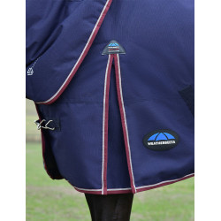 ComFiTec Essential Turnout Weatherbeeta deken 50 g met afneembare hals Marine / bordeaux Blauw