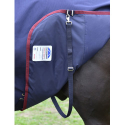 ComFiTec Essential Turnout Weatherbeeta deken 50 g met afneembare hals Marine / bordeaux Blauw