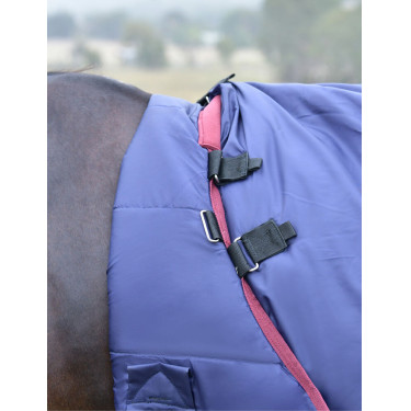 ComFiTec Essential Turnout Weatherbeeta deken 50 g met afneembare hals Marine / bordeaux Blauw