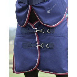 ComFiTec Essential Turnout Weatherbeeta deken 50 g met afneembare hals Marine / bordeaux Blauw