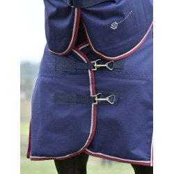 ComFiTec Essential Turnout Weatherbeeta deken 50 g met afneembare hals Marine / bordeaux Blauw