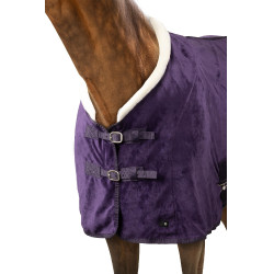 Lincoln fleece deken met nekrand van bont Horze Zwarte nachtschade