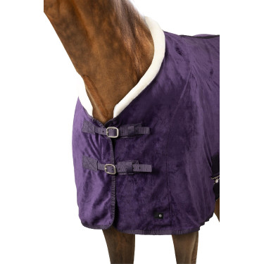 Lincoln fleece deken met nekrand van bont Horze Zwarte nachtschade