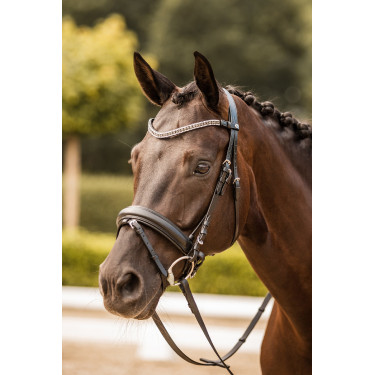 Frontdeel met strass Horze Columbia Zwart / zilver