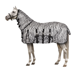 Vliegendeken voor pony met halsstuk Horze Defender Zebra Motieven