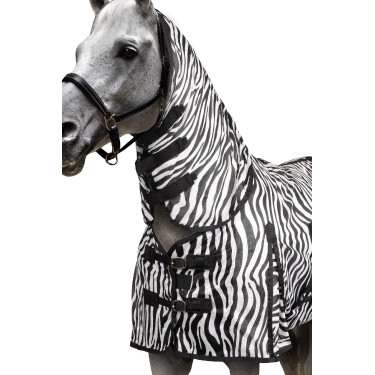 Vliegendeken voor pony met halsstuk Horze Defender Zebra Motieven