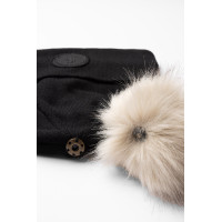 Gebreide muts met afneembare pompon B Vertigo Sydney Zwart