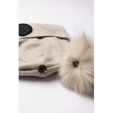 Gebreide muts met afneembare pompon B Vertigo Sydney Bruine puimsteen (lichtbruin) Beige
