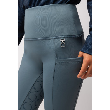 Thermo legging met volledige grip voor kinderen Horze Gillian Stormgrijs