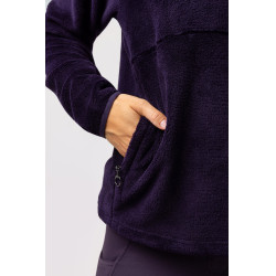 Damespullover en fleece anorak Horze Frieda Zwarte nachtschade