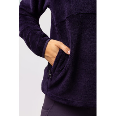 Damespullover en fleece anorak Horze Frieda Zwarte nachtschade