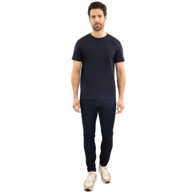 Heren T-shirt Harcour Titouan Marine Marineblauw