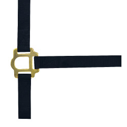 Nylon halster met dubbele dikte en gespen Norton Marineblauw Nylon halster met dubbele dikte en gespen Norton Marineblauw