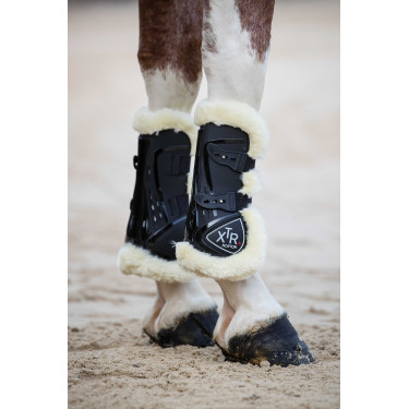 Norton XTR beschermers met knopen van synthetisch schapenvacht Zwart