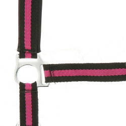 Halster Norton nylon gevoerd met neopreen Zwart / framboos