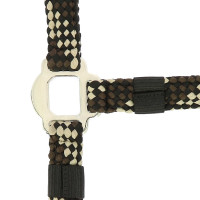 Halster + lijn Equitheme Gevlochten Beige / chocolade / zwart