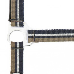 Halster + lijn Norton Brillant Taupe / marine / zilver Bruin Halster + lijn Norton Brillant Taupe / marine / zilver Bruin