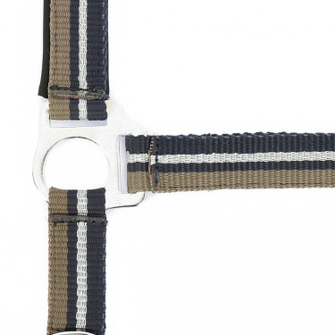 Halster + lijn Norton Brillant Taupe / marine / zilver Bruin Halster + lijn Norton Brillant Taupe / marine / zilver Bruin