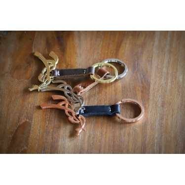 Sleutelhanger Pénélope Cognac / zilverkleurig Bruin