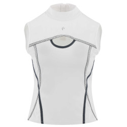 Polo Equithème Puebla zonder mouwen Wit / grijs Polo Equithème Puebla zonder mouwen Wit / grijs