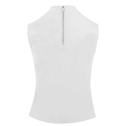 Polo Equithème Puebla zonder mouwen Wit / grijs Polo Equithème Puebla zonder mouwen Wit / grijs