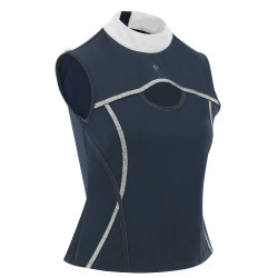 Polo Equithème Puebla zonder mouwen Marine / grijs Blauw