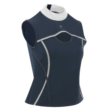 Polo Equithème Puebla zonder mouwen Marine / grijs Blauw