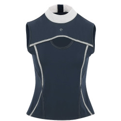 Polo Equithème Puebla zonder mouwen Marine / grijs Blauw