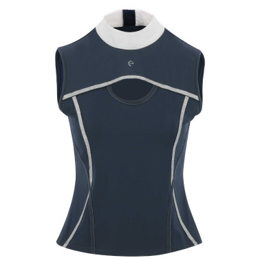 Polo Equithème Puebla zonder mouwen Marine / grijs Blauw