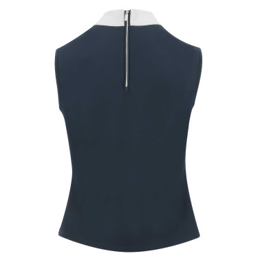 Polo Equithème Puebla zonder mouwen Marine / grijs Blauw