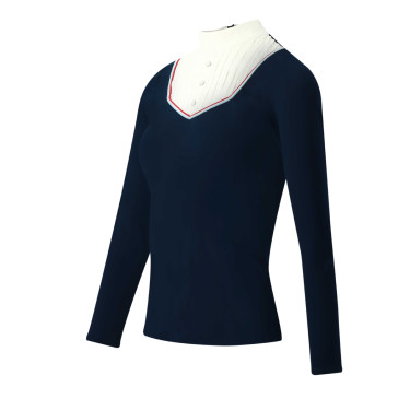 Polo Equithème Cabourg lange mouwen Marineblauw