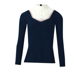 Polo Equithème Cabourg lange mouwen Marineblauw