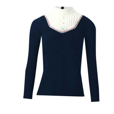 Polo Equithème Cabourg lange mouwen Marineblauw