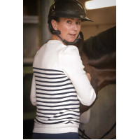 Trui Pénélope x Saint James Maelle Ecru / marine / rood Motieven Trui Pénélope x Saint James Maelle Ecru / marine / rood Motieven