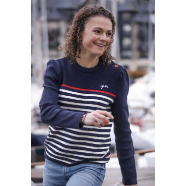 Trui Pénélope x Saint James Maelle Marine / écru / rood Motieven