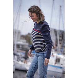 Trui Pénélope x Saint James Maelle Marine / écru / rood Motieven