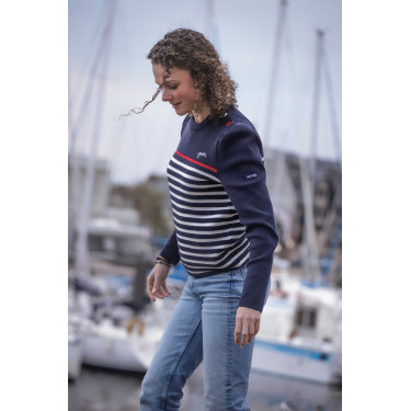 Trui Pénélope x Saint James Maelle Marine / écru / rood Motieven