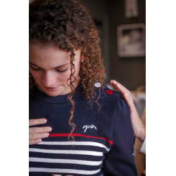 Trui Pénélope x Saint James Maelle Marine / écru / rood Motieven