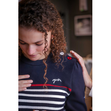 Trui Pénélope x Saint James Maelle Marine / écru / rood Motieven