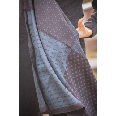 Sjaal Pénélope Mya Zwart / eendblauw