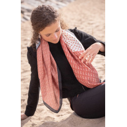 Sjaal Pénélope Mya Ecru / roestkleurig Wit