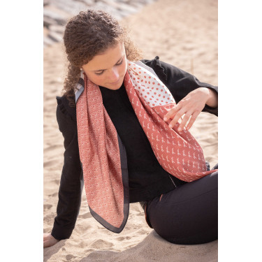 Sjaal Pénélope Mya Ecru / roestkleurig Wit