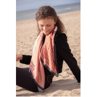 Sjaal Pénélope Mya Ecru / roestkleurig Wit