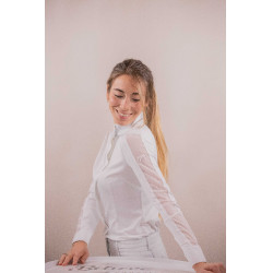 Wedstrijdpolo Pénélope Las Honey lange mouwen Wit Wedstrijdpolo Pénélope Las Honey lange mouwen Wit