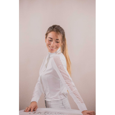 Wedstrijdpolo Pénélope Las Honey lange mouwen Wit Wedstrijdpolo Pénélope Las Honey lange mouwen Wit