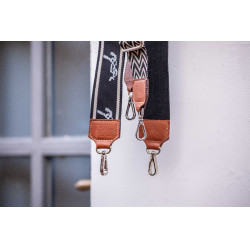 Schouderriem Pénélope Logo Zwart / écru Schouderriem Pénélope Logo Zwart / écru